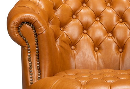 Bastian Armchair Tan Brown Leather