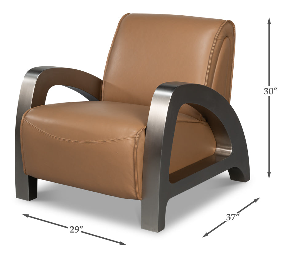Carlisle Armchair Caramel Brown Leather
