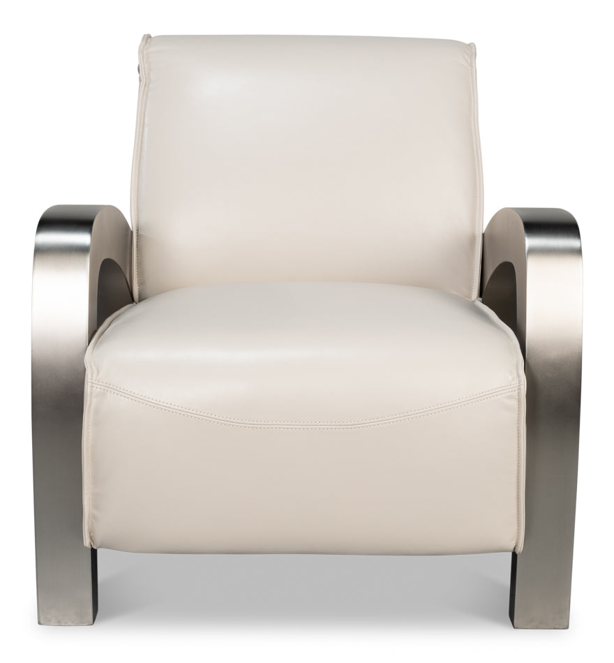 Carlisle Armchair Crystal White Leather