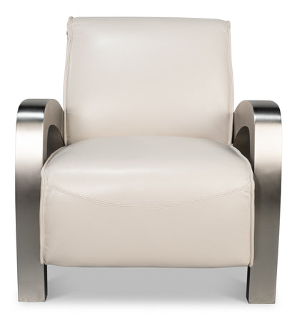 Carlisle Armchair Crystal White Leather