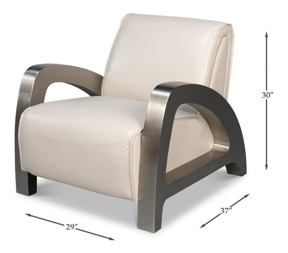 Carlisle Armchair Crystal White Leather