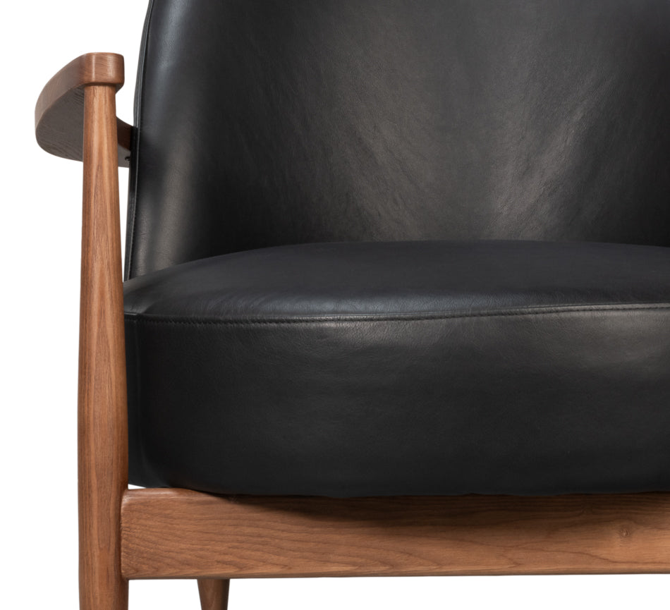 Pindar Armchair Onyx Black Leather