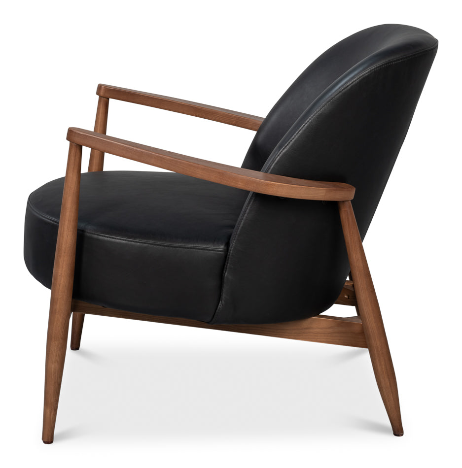 Pindar Armchair Onyx Black Leather