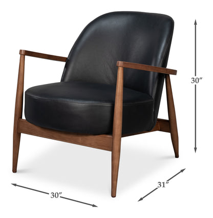 Pindar Armchair Onyx Black Leather