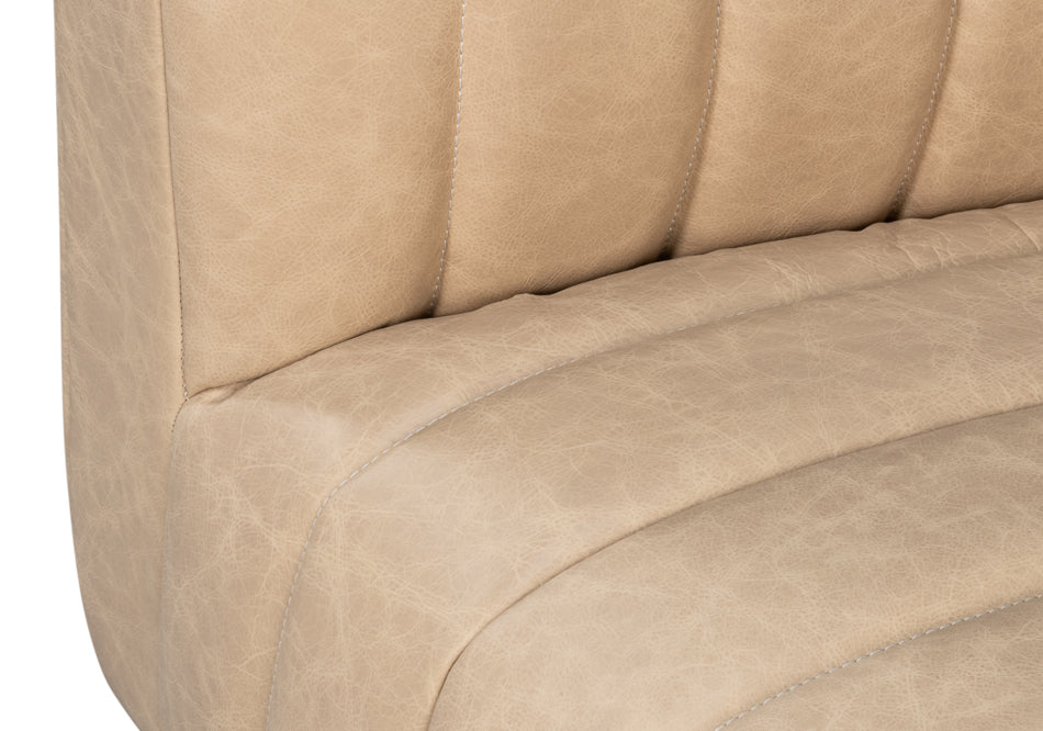 Denys Leather Sofa Cappuccino White