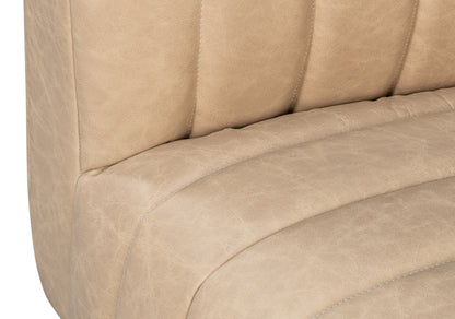 Denys Leather Sofa Cappuccino White