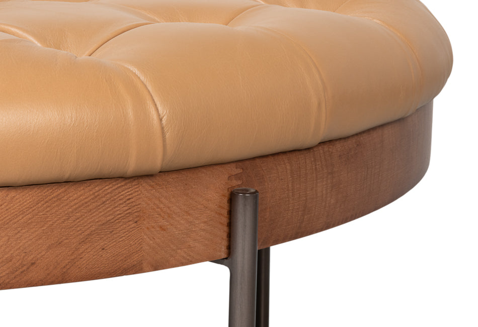 Corbet Cocktail Ottoman Caramel Brown