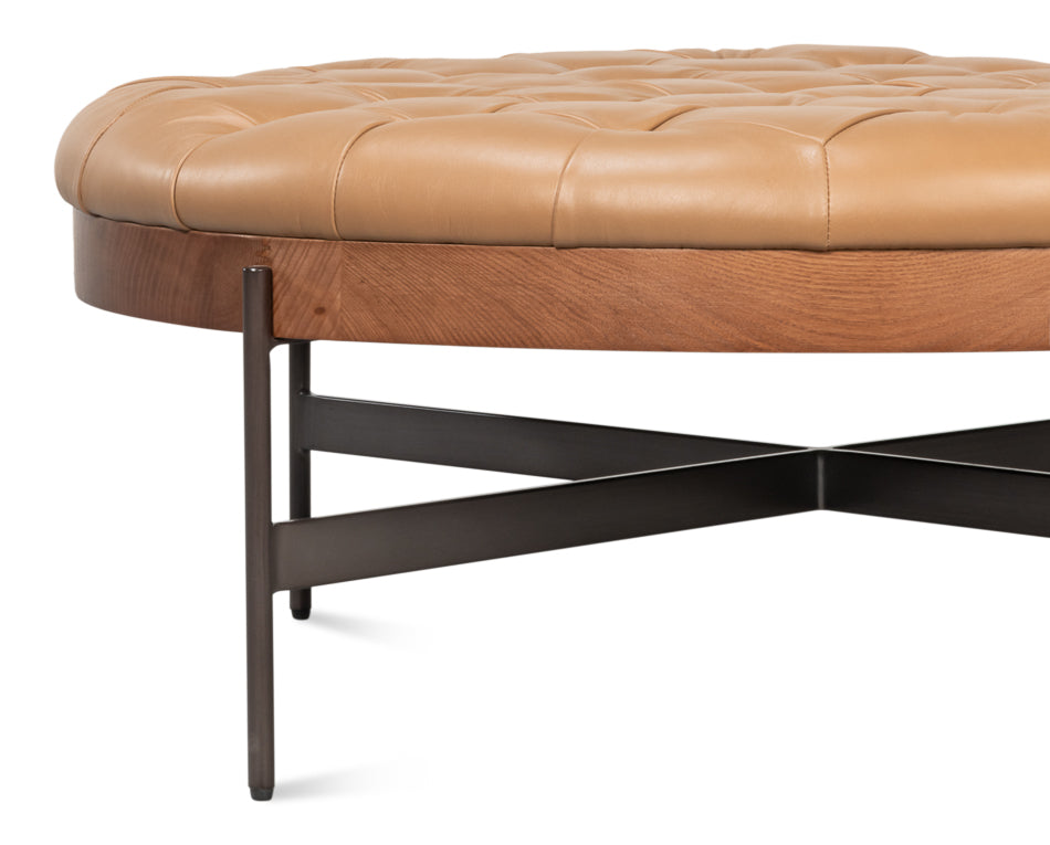 Corbet Cocktail Ottoman Caramel Brown