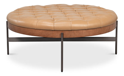Corbet Cocktail Ottoman Caramel Brown
