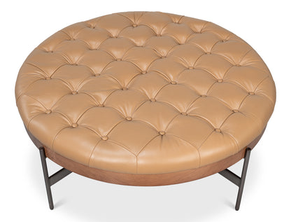 Corbet Cocktail Ottoman Caramel Brown