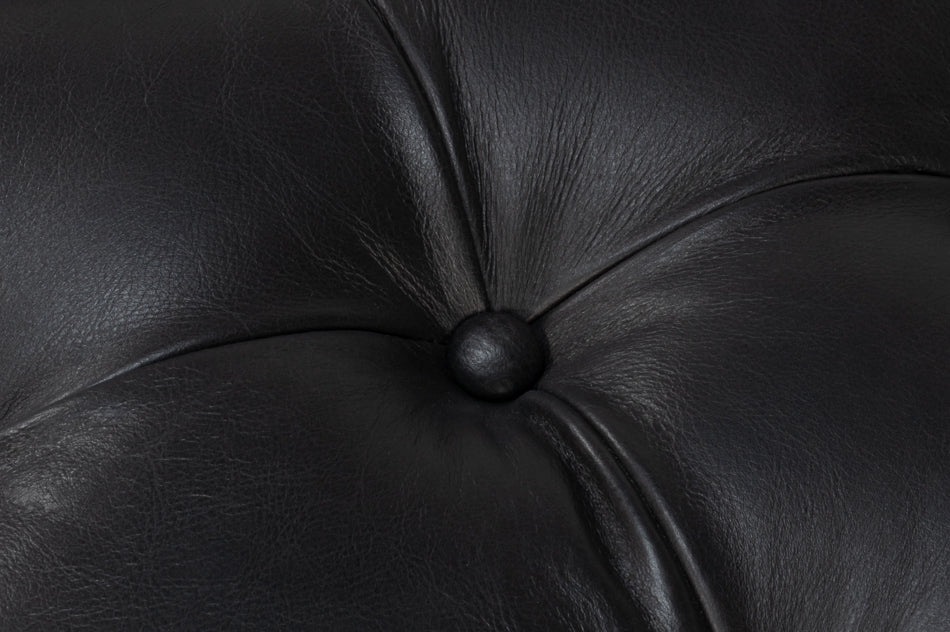 Corbet Cocktail Ottoman Onyx Black Lthr