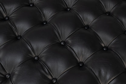 Corbet Cocktail Ottoman Onyx Black Lthr