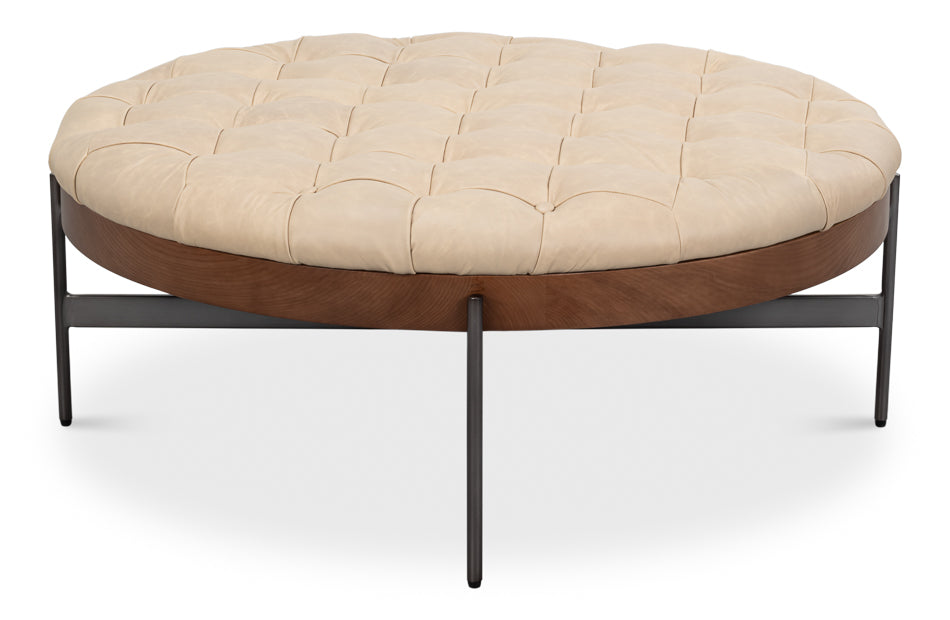 Corbet Cocktail Ottoman Cappucino White