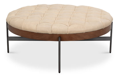 Corbet Cocktail Ottoman Cappucino White