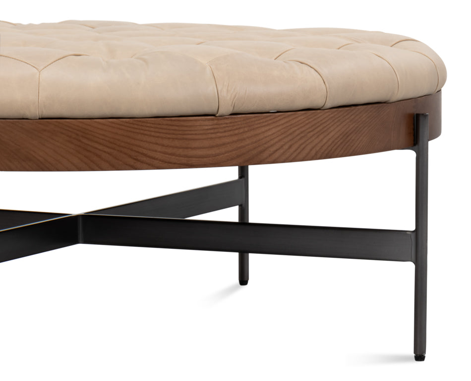 Corbet Cocktail Ottoman Cappucino White