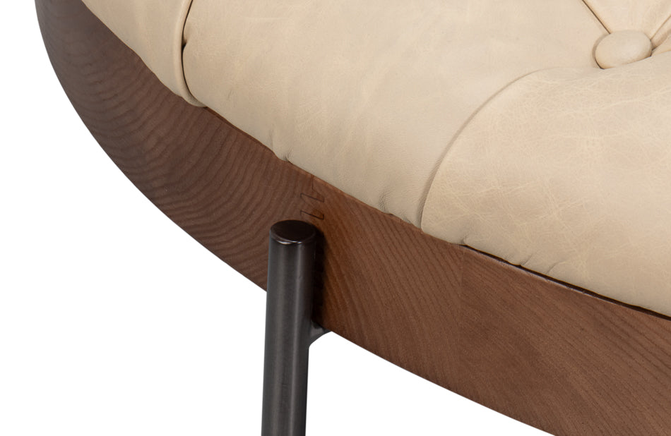 Corbet Cocktail Ottoman Cappucino White