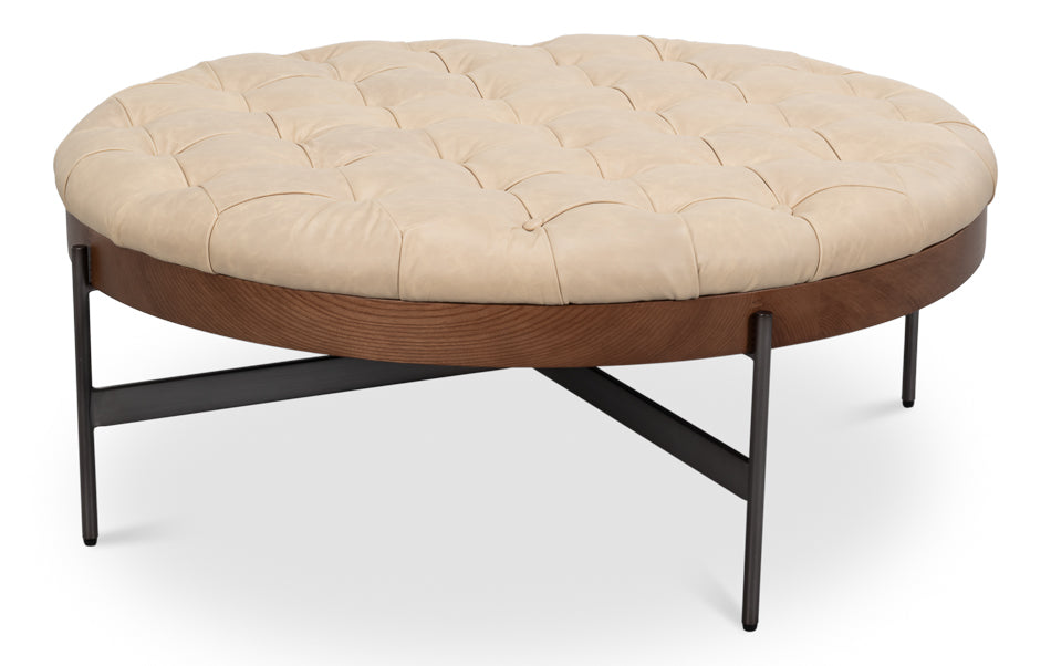 Corbet Cocktail Ottoman Cappucino White