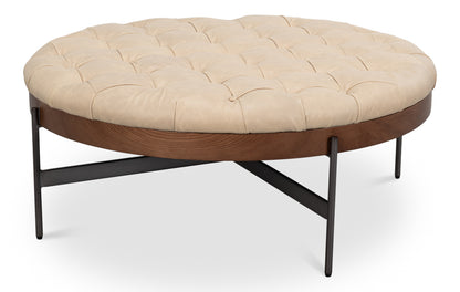 Corbet Cocktail Ottoman Cappucino White
