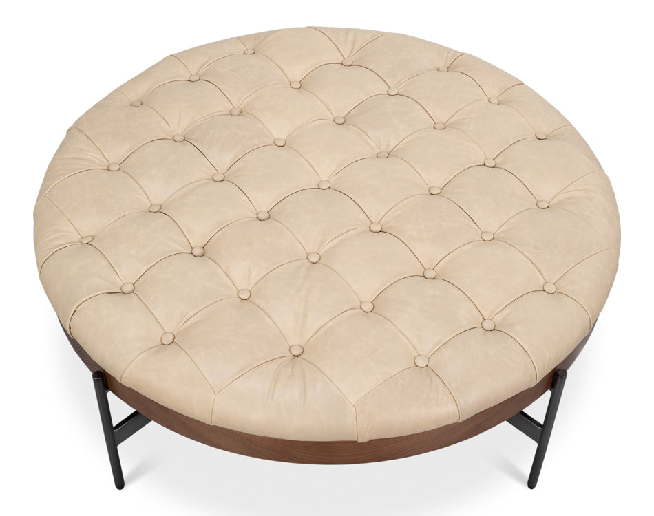 Corbet Cocktail Ottoman Cappucino White