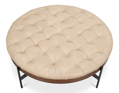 Corbet Cocktail Ottoman Cappucino White