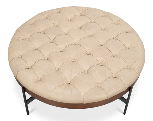 Corbet Cocktail Ottoman Cappucino White