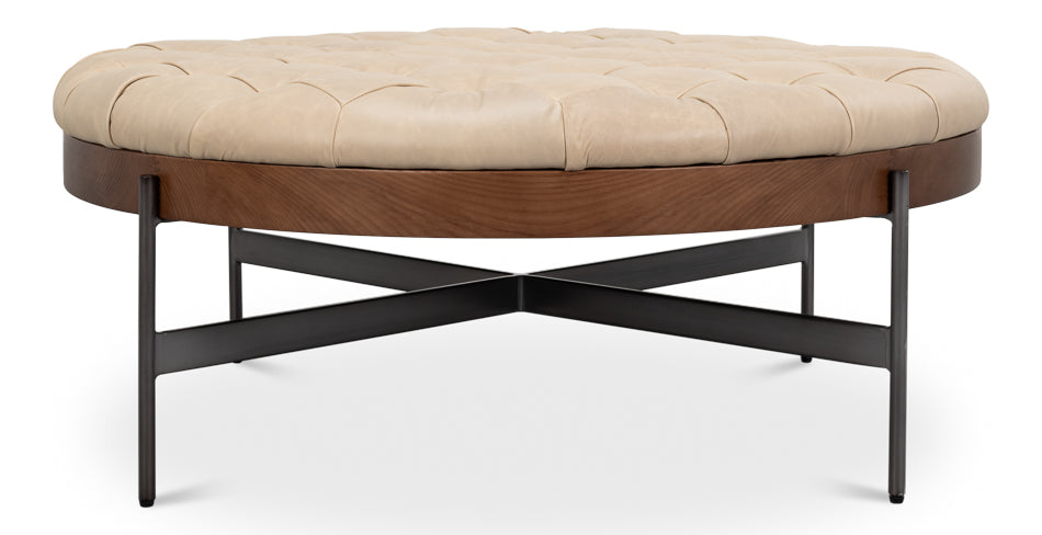 Corbet Cocktail Ottoman Cappucino White