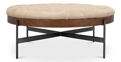 Corbet Cocktail Ottoman Cappucino White