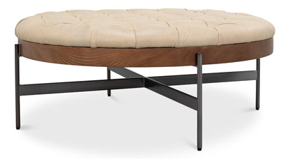 Corbet Cocktail Ottoman Cappucino White