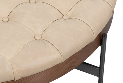 Corbet Cocktail Ottoman Cappucino White