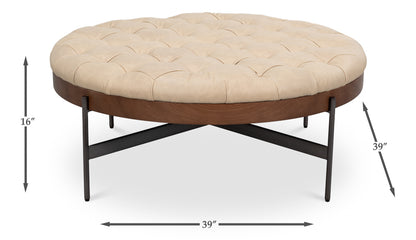 Corbet Cocktail Ottoman Cappucino White