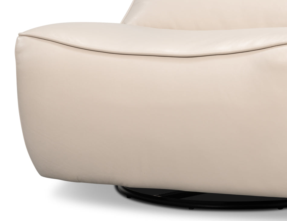 Kennett Swivel Chaircrystal White Leath