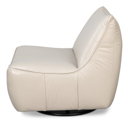 Kennett Swivel Chaircrystal White Leath