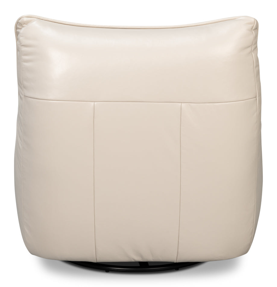 Kennett Swivel Chaircrystal White Leath