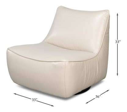 Kennett Swivel Chaircrystal White Leath