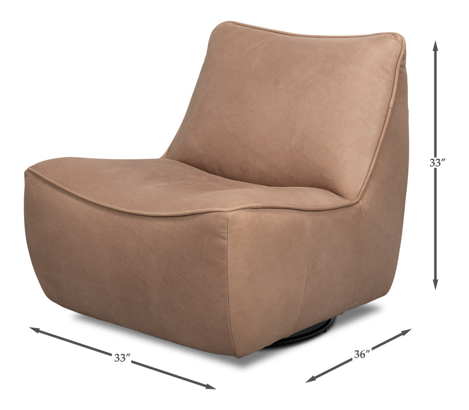 Kennett Swivel Chairgreece Grey Leather