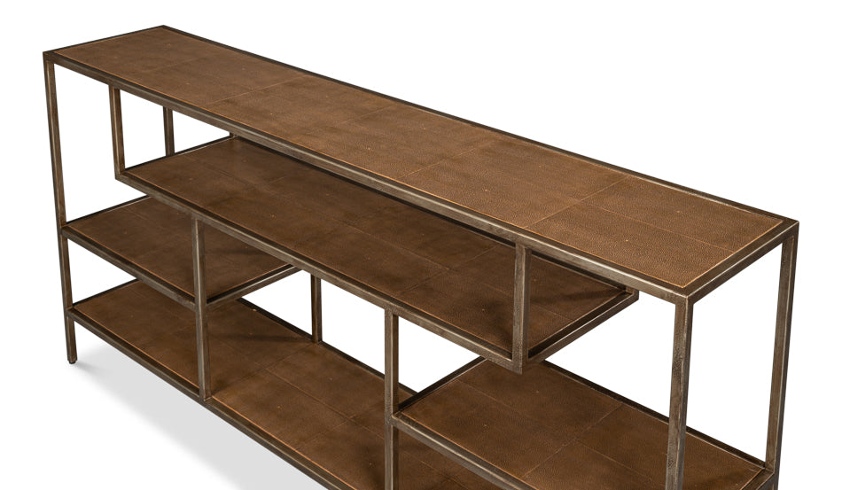 Cullum Shagreen Console Tawny Brown