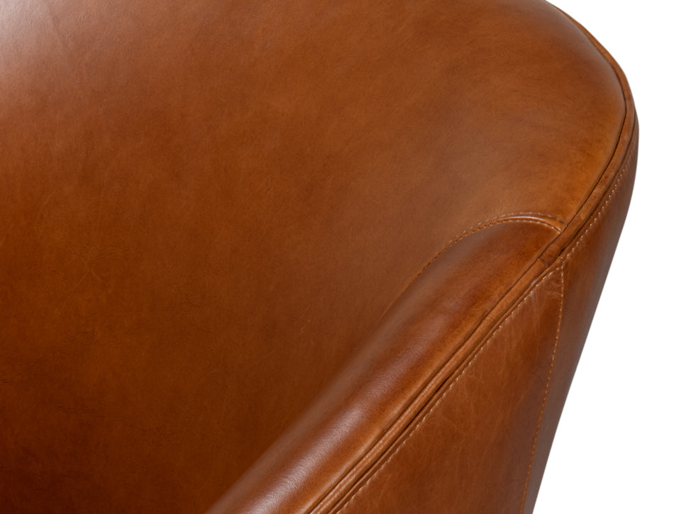 Simmons Leather Chair Havana Brown