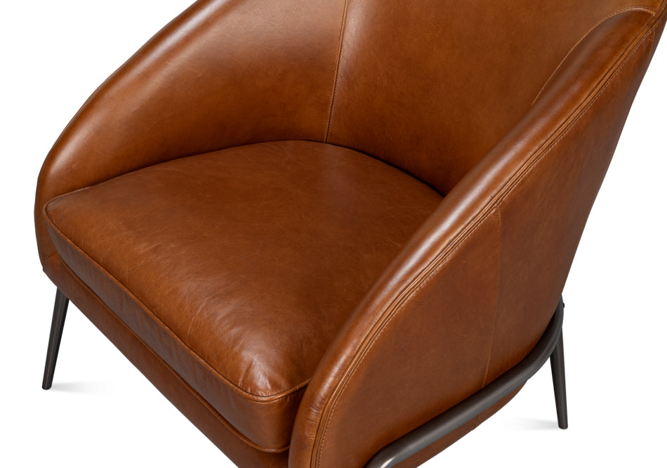 Simmons Leather Chair Havana Brown