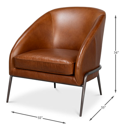 Simmons Leather Chair Havana Brown