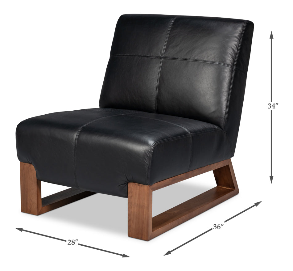 Wylam Leather Chair Onyx Black
