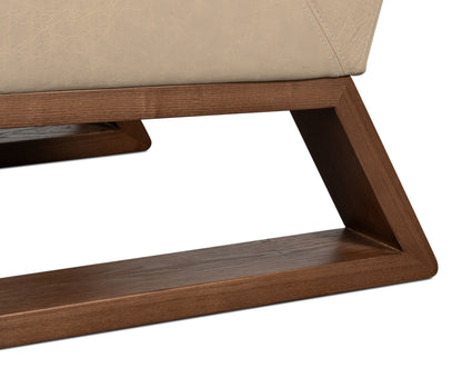 Wylam Leather Chair Cappucino White
