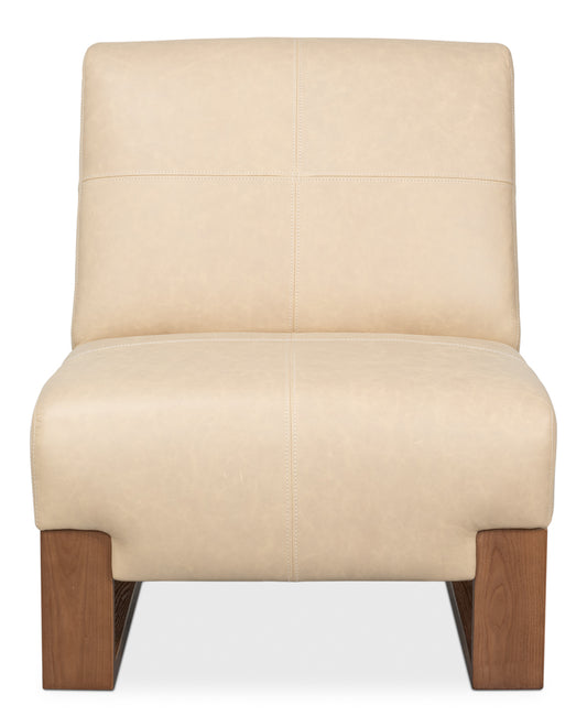 Wylam Leather Chair Cappucino White