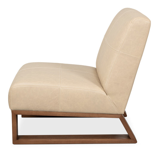Wylam Leather Chair Cappucino White