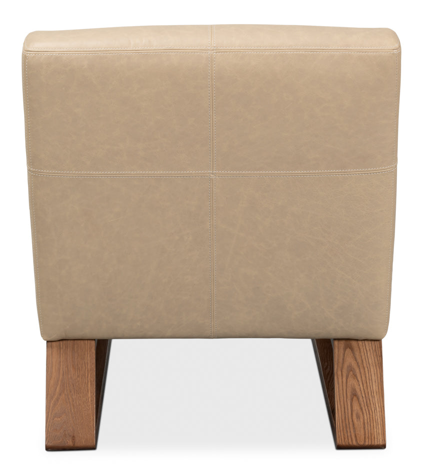 Wylam Leather Chair Cappucino White