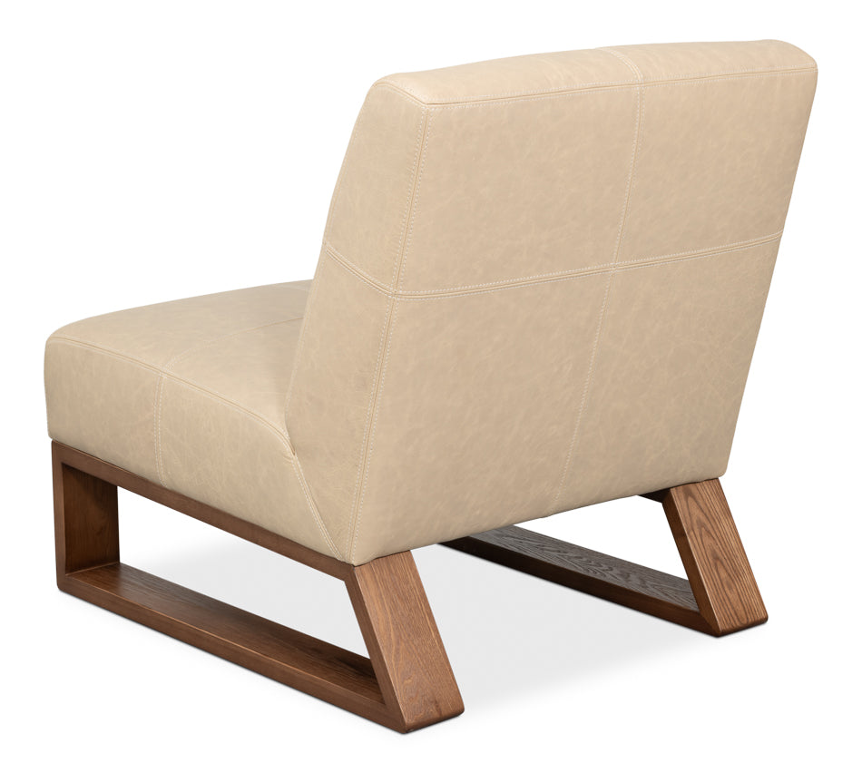 Wylam Leather Chair Cappucino White