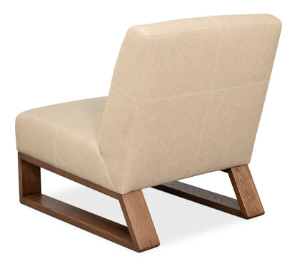 Wylam Leather Chair Cappucino White