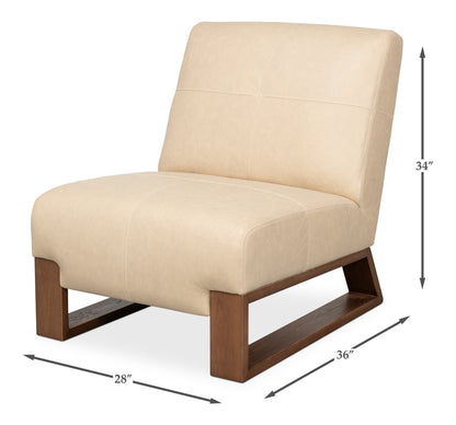 Wylam Leather Chair Cappucino White