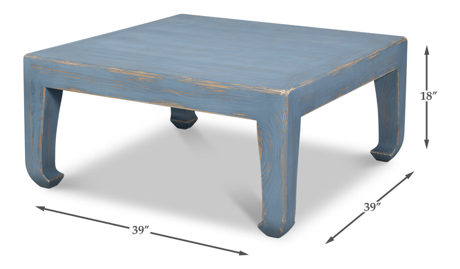 Classic Chinese Cocktail Table Blue