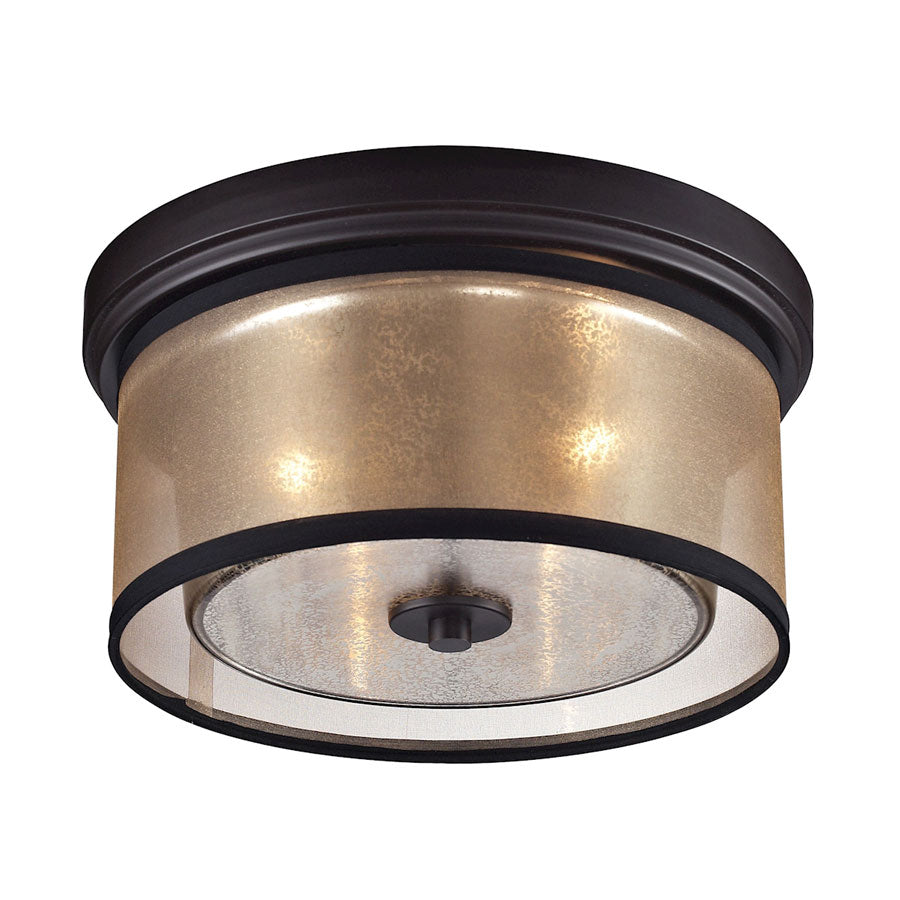 Diffusion Collection 2 light flushmount in Oil Rubbed Bronze