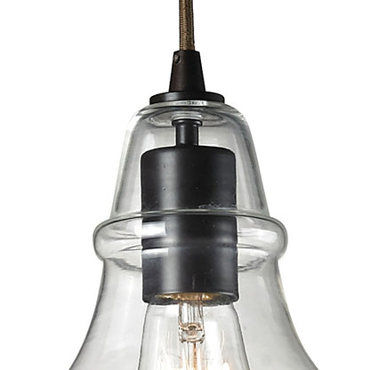 1 light pendant in Oiled Bronze